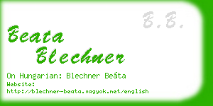 beata blechner business card